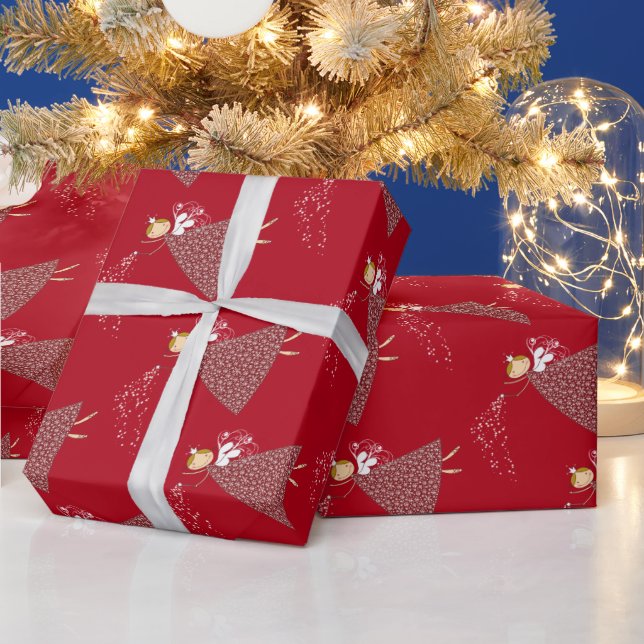 Whimsical Niedlich Snowflake Fee Weihnachtsgeschen Geschenkpapier (Feiertage)