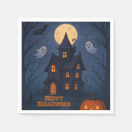 Whimsical Niedlich Spooky Spuk House | Halloween- Serviette