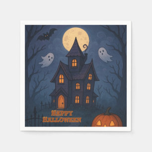 Whimsical Niedlich Spooky Spuk House Halloween- Serviette