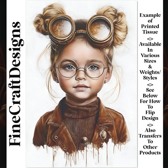 Whimsical Niedlich Steampunk Young Girl W8 Decoupa Seidenpapier (Von Creator hochgeladen)