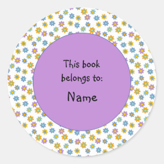 Whimsical niedlich und farbig Blume Runder Aufkleber