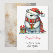 Whimsical Niedlicher Polar Bär in einer Weihnachts