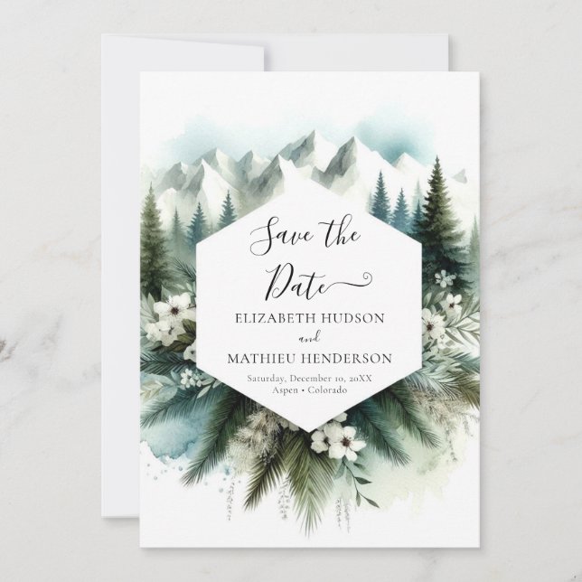 Whimsical Non-Foto-Hochzeit Save The Date (Vorderseite)