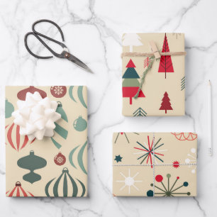 Whimsical Nordic Christmas Ornaments Geschenkpapier Set