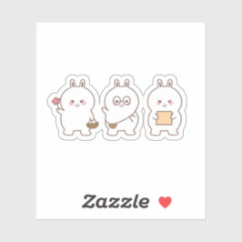 Whimsical Notebook Bunny Art Collection Aufkleber