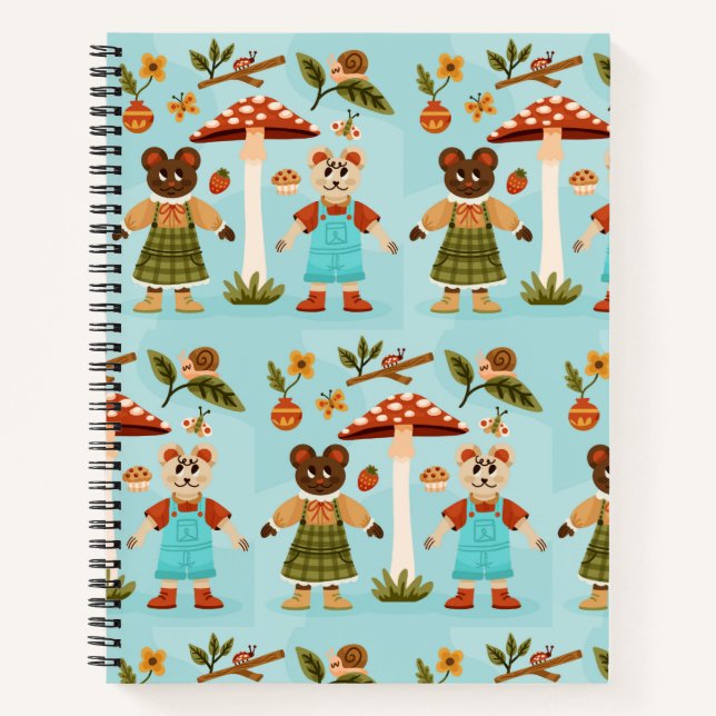 Whimsical notebook design with cartoon  notizbuch (Vorderseite)
