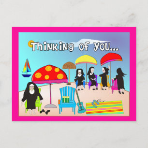 Whimsical Nun Art Gifts & Cards Postkarte