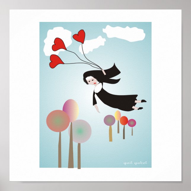 Whimsical Nuns "Soaring Nun" Art Poster (Vorne)