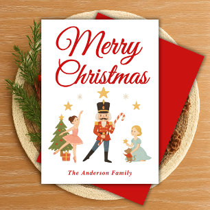 Whimsical Nutcracker Ballett Weihnachtslandschaft Feiertagskarte