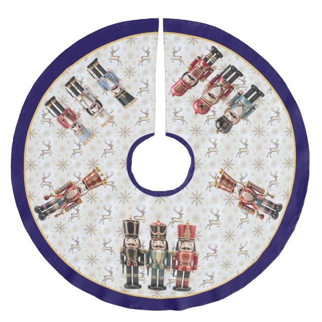 Whimsical Nutcracker Christmas Tree Skirt  Polyester Weihnachtsbaumdecke (Vorderseite)