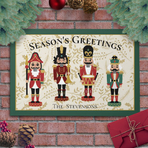 Whimsical Nutcracker Green und Beige Fußmatte