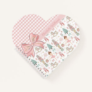 Whimsical Nutcracker Pastell Pink Weihnachtsballet Notizbuch