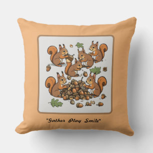 "Whimsical Nutty Squirrel Activity" Kissen