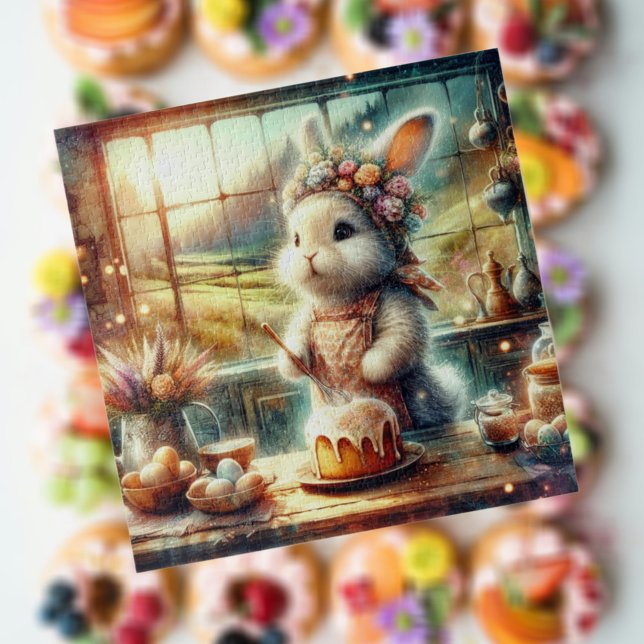 Whimsical Oaster Bunny Baker Country Küche Puzzle (Von Creator hochgeladen)
