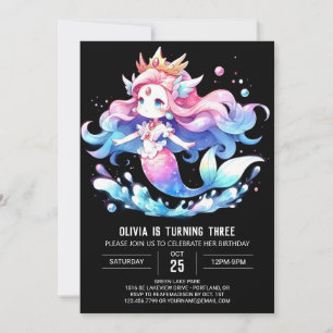 Whimsical Ocean Mermaid Birthday Einladung