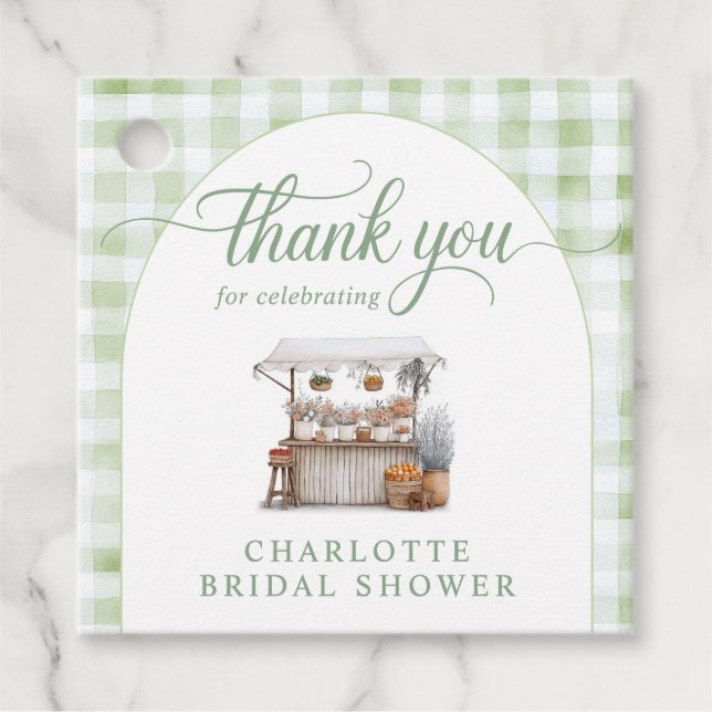 Whimsical off Market Bauer Brautparty Geschenkanhänger (Vorderseite)