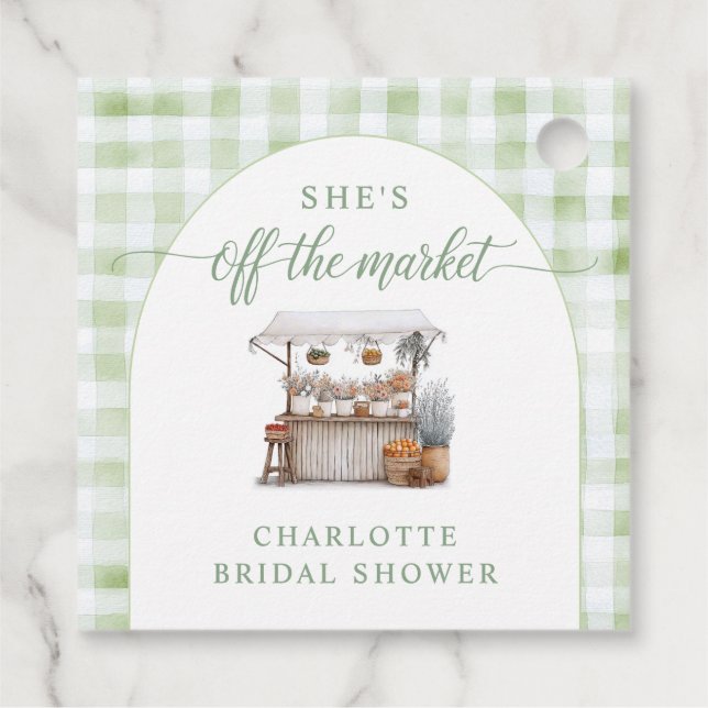 Whimsical off Market Bauer Brautparty Geschenkanhänger (Rückseite)