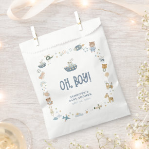 Whimsical Oh Boy Watercolor Doodle Kinderdusche Fa Geschenktütchen