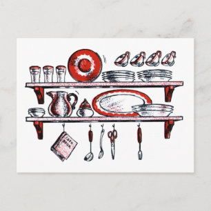 Whimsical Old modified Kitchen Art Postkarte