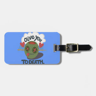 Whimsical "Olive My Heart" Funny Face Design Gepäckanhänger