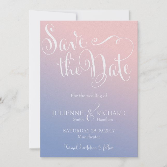 Whimsical Ombre Fairytale Wedding Save the Date (Vorderseite)