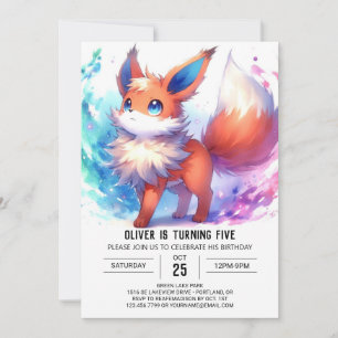 Whimsical Online Fox Geburtstag Einladung