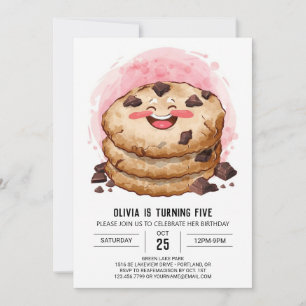 Whimsical Online Pink Cookies Geburtstag Einladung
