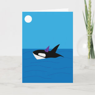 Whimsical Orca, habe einen Wal zum Geburtstag Karte