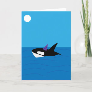 Whimsical Orca, habe einen Wal zum Geburtstag Karte