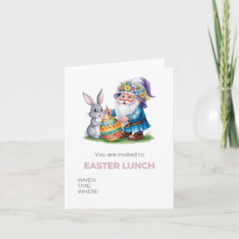 Whimsical Ostereierjagd: Aquarellbraun und Gn Einladung