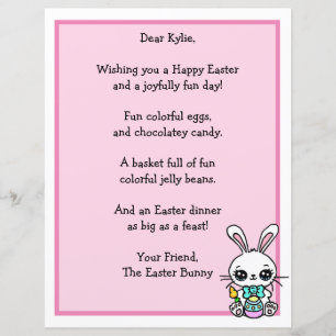 Whimsical Ostersonne und Poem Kid's Letter Game