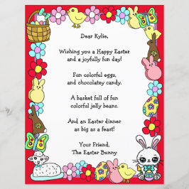 Whimsical Ostersonne und Poem Kid's Letter Game