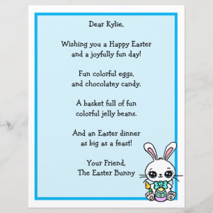 Whimsical Ostersonne und Poem Kid's Letter Game