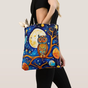 Whimsical Owl Celestis: Sterne, Mond, Planeten