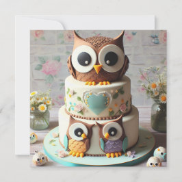 WHIMSICAL OWL THEMED GEBURTSTAGSKAKE EINLADUNG