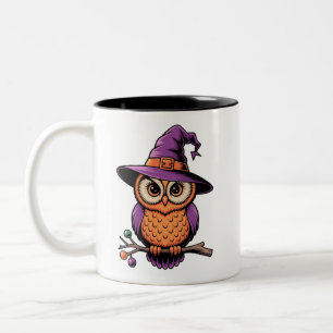 Whimsical Owl Witz Zweifarbige Tasse