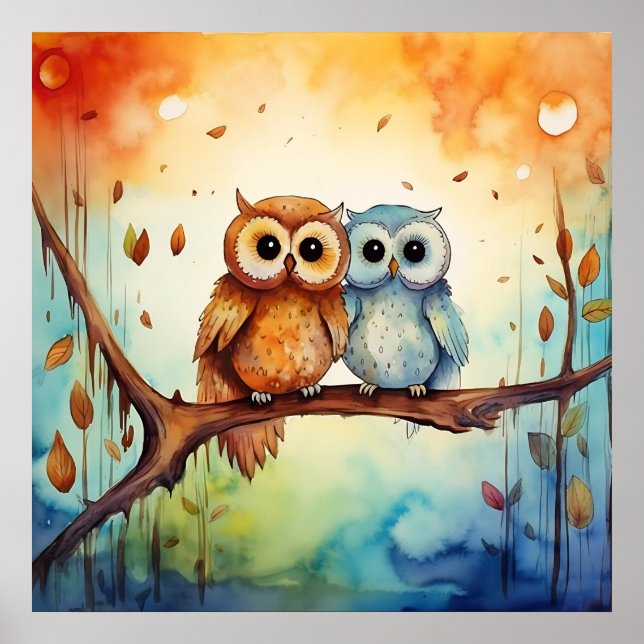 Whimsical Owls Poster (Vorne)