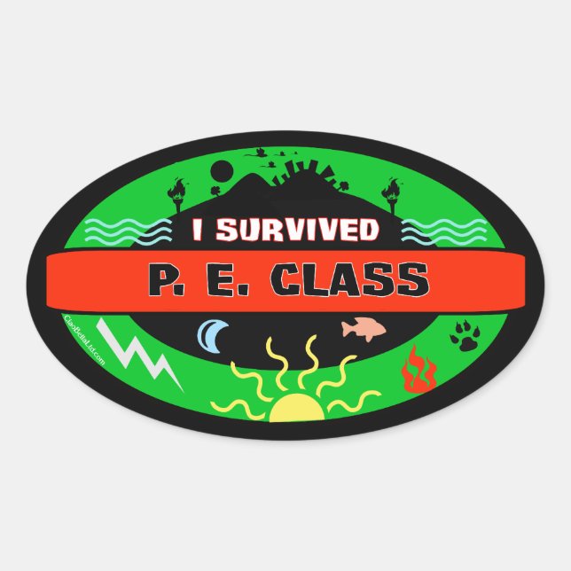 Whimsical P. E. Class Survivor Sticker (Vorderseite)