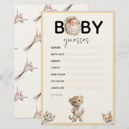 Whimsical Pajama Animals: Baby Guesses Game Briefpapier