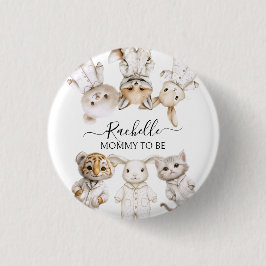 Whimsical Pajama Animals: Soft Pastel Party Accent Button