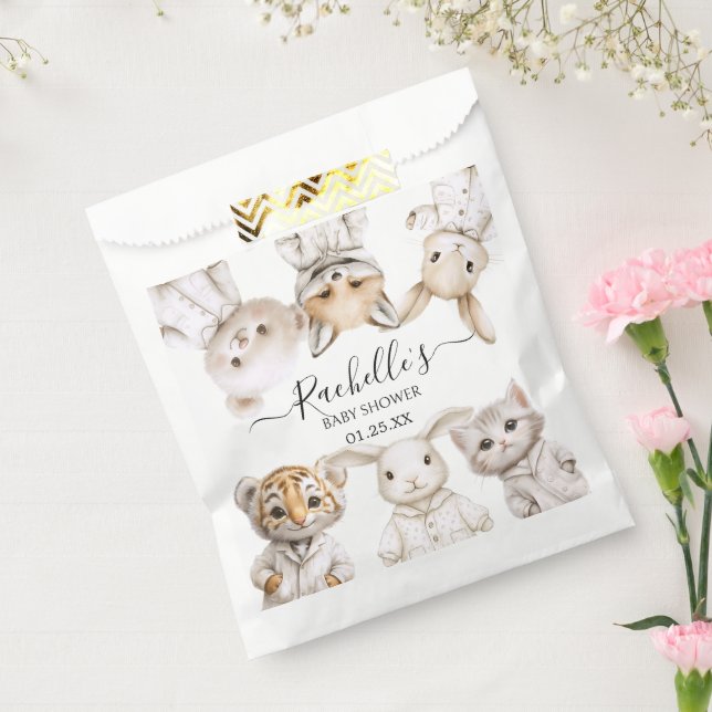 Whimsical Pajama Animals: Soft Pastel Party Accent Geschenktütchen (Versiegelt)