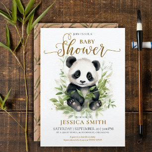 Whimsical Panda Baby Shower Einladung