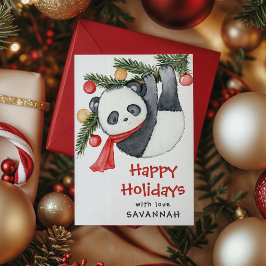 Whimsical Panda Classroom Christmas Feiertagskarte