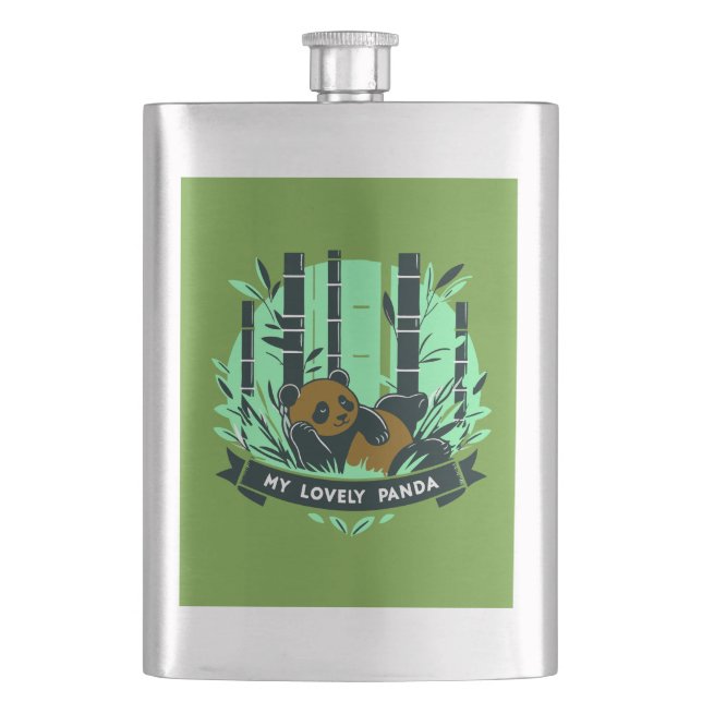 Whimsical Panda Geschenke: Adorable Designs & Artw Flachmann (Vorderseite)