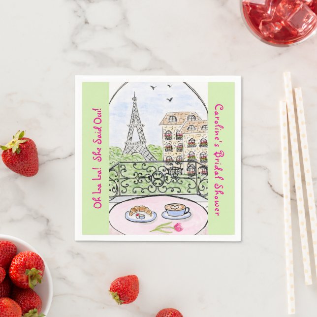 Whimsical Paris Eiffel Tower BRIDAL SHOWER  Serviette (Beispiel)