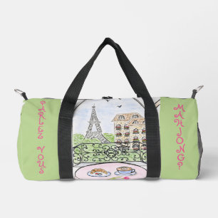 Whimsical Paris und Eiffelturm MAHJONG Duffle Bag