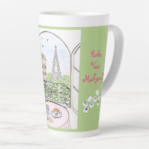 Whimsical Paris und Eiffelturm MAHJONG Milchtasse
