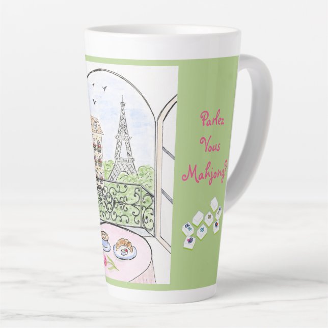 Whimsical Paris und Eiffelturm MAHJONG Milchtasse (Rechte Ecke)