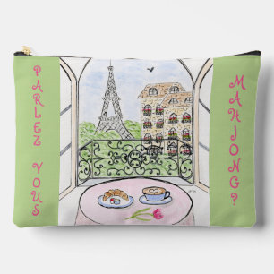 Whimsical Paris und Eiffelturm MAHJONG Zubehörtasche