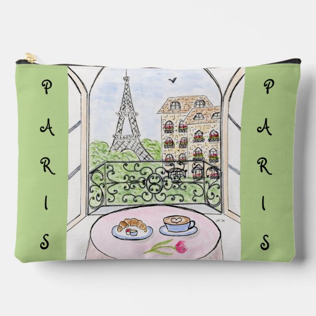 Whimsical Paris und Eiffelturm  Zubehörtasche (Vorderseite)